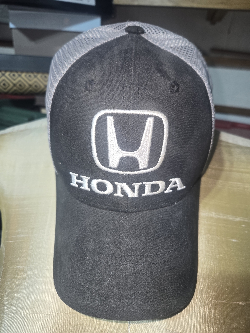 Honda Men's Black and Gray Mesh Trucker Cap